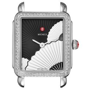 Michele Deco Diamond Watch with Leather Strap